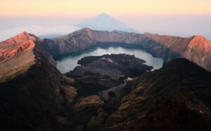 Scenic landscape of Mount Rinjani, Lombok, Indonesia