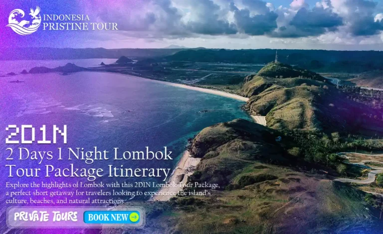 2 days 1 night Lombok tour package itinerary covering beaches, villages, and waterfalls.