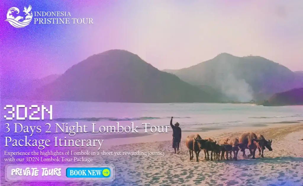 Itinerary schedule for a 3 days 2 nights Lombok tour package