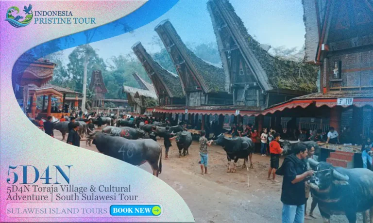 5 Days 4 Nights Toraja Village & Cultural Adventure – Explore traditional Tongkonan villages, ancient burial sites with Tau-Tau effigies, scenic highlands, and countryside trekking experiences