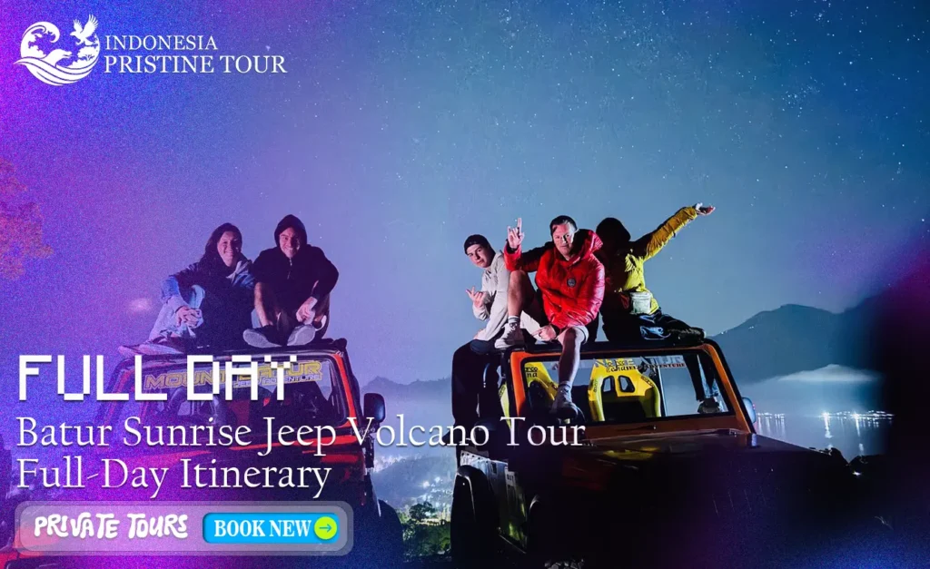 Sunrise jeep tour at Mount Batur volcano with panoramic views in Bali