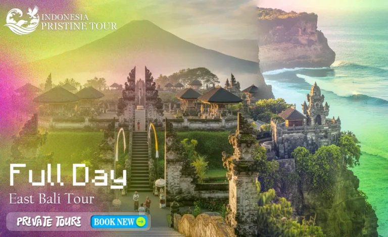 East Bali full-day tour exploring Lempuyang Temple, Tirta Gangga Water Palace, and traditional villages with scenic mountain and coastal views