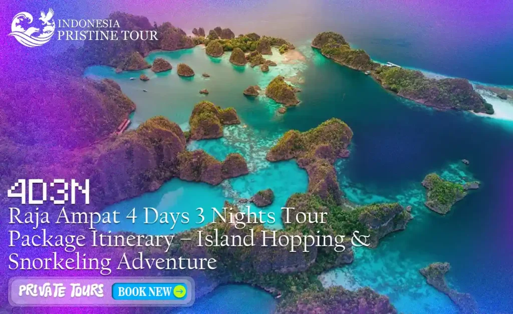Raja Ampat 4 Days 3 Nights Tour Package Itinerary – island hopping, snorkeling, and scenic limestone islands