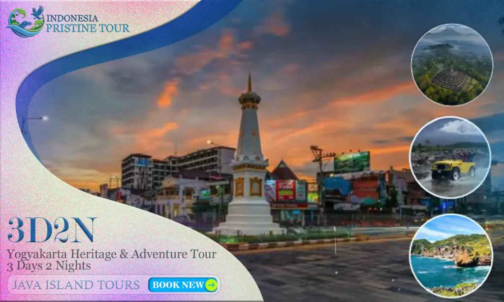 Yogyakarta Heritage & Adventure Tour – Borobudur, Gunungkidul beaches, Elo River rafting, Mount Merapi Jeep tour