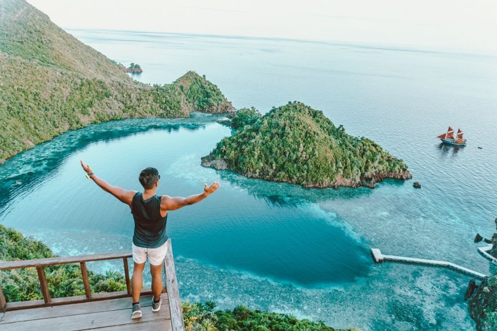 Sustainable tourism activities in Raja Ampat featuring pristine islands, clear turquoise waters, and eco-friendly travel experiences