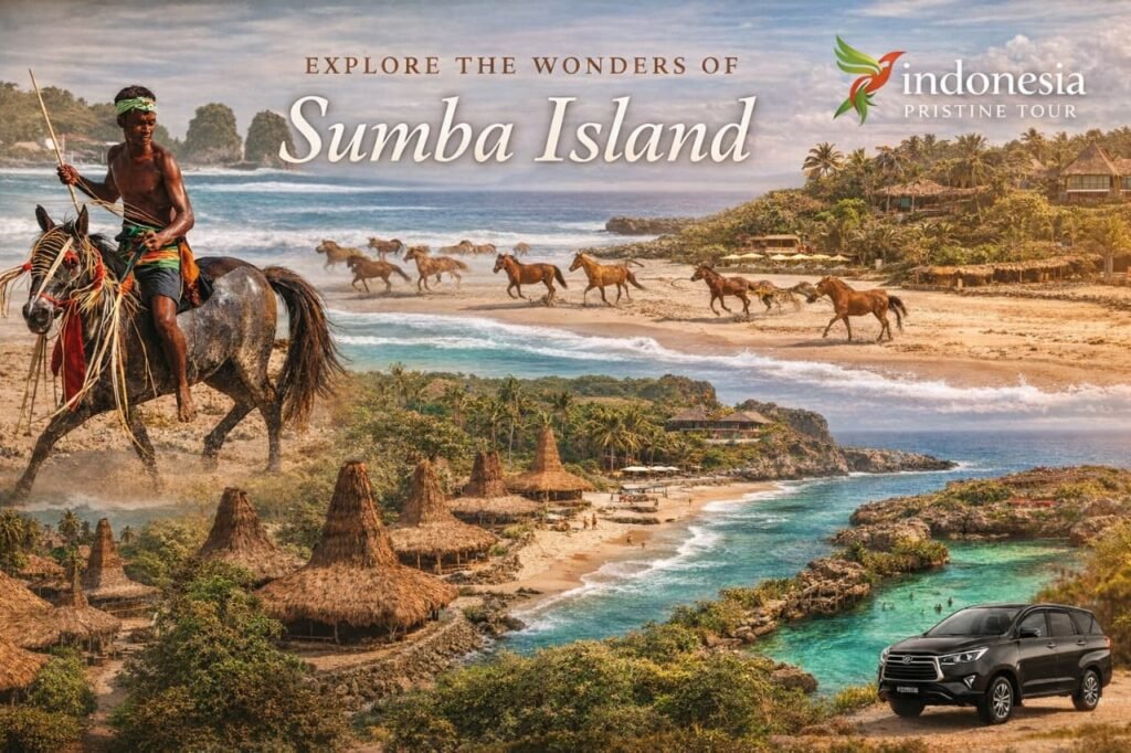 Sumba Tour Package and detailed itinerary showcasing beaches, waterfalls, and traditional villages on Sumba Island, Indonesia