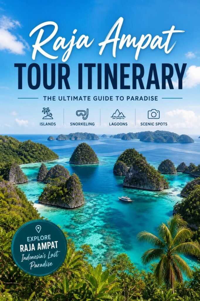Raja Ampat Tour Itinerary tropical islands aerial view.